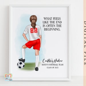 soccer gifts printable soccer wall art personalised soccer graduation gift for daughter girl soccer team digital pdf