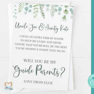 Carte de parents de guide EDITABLE, serez-vous mes parents de guide imprimables, téléchargement instantané de parents de guide, parrains corjl, neutre de genre