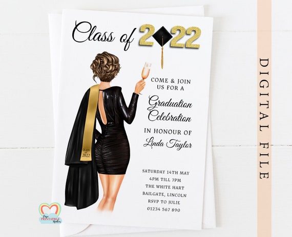 Graduation Invite Printable Personalised Graduation Party - Etsy
