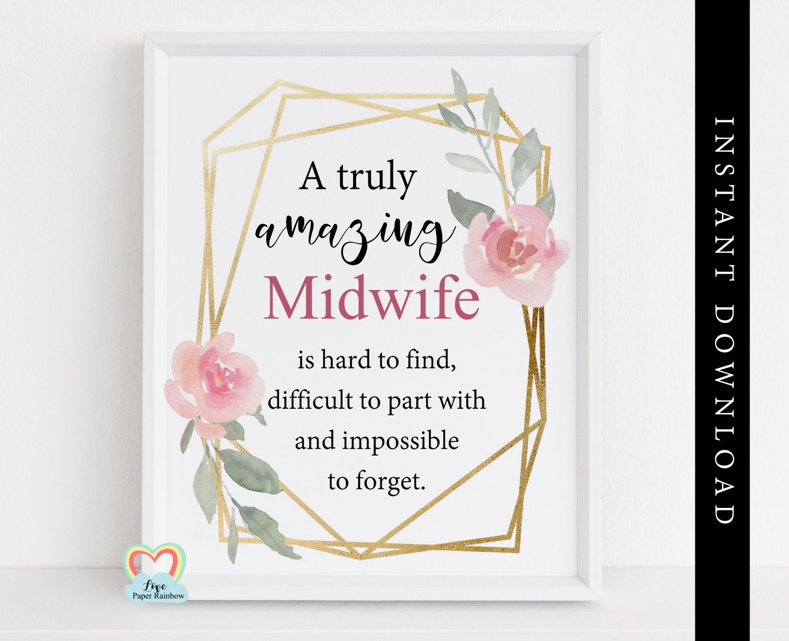 Midwife Gift Printable Midwife Retirement Gift Midwife Quote