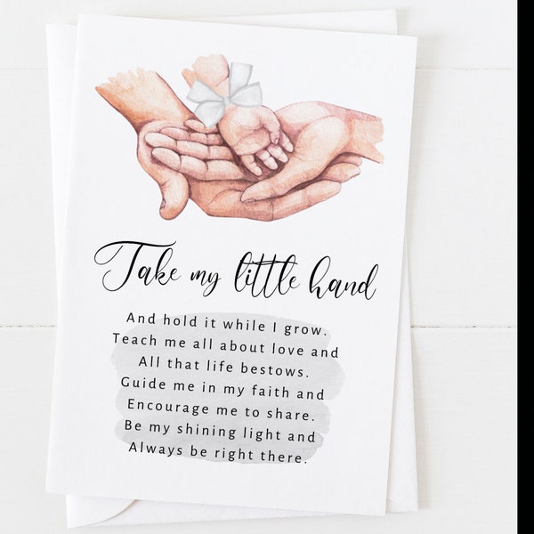 godparents card printable will you be my godparents proposal poem watercolour hands family take my little hand godson gender neutral diy