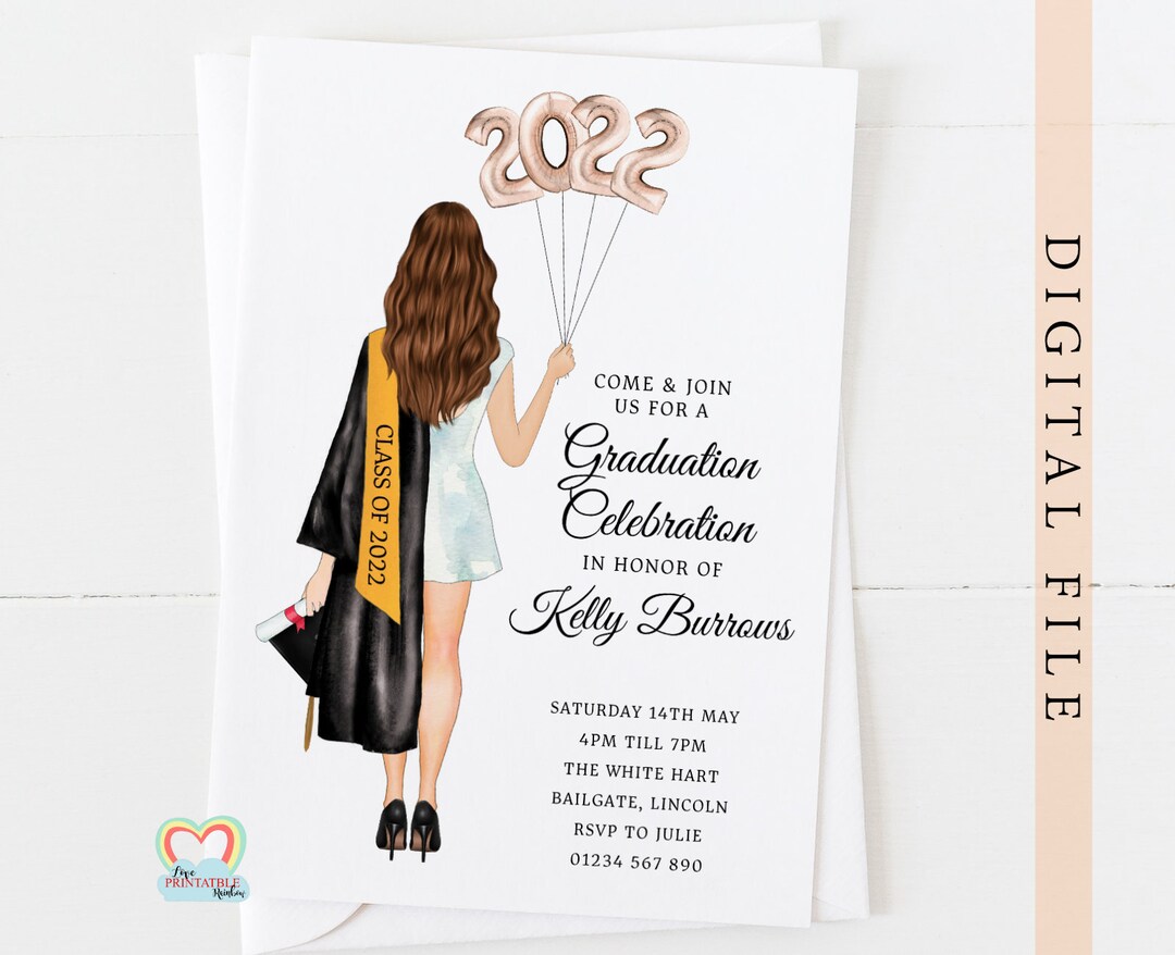 Graduation Invite Printable Personalised Graduation Party - Etsy
