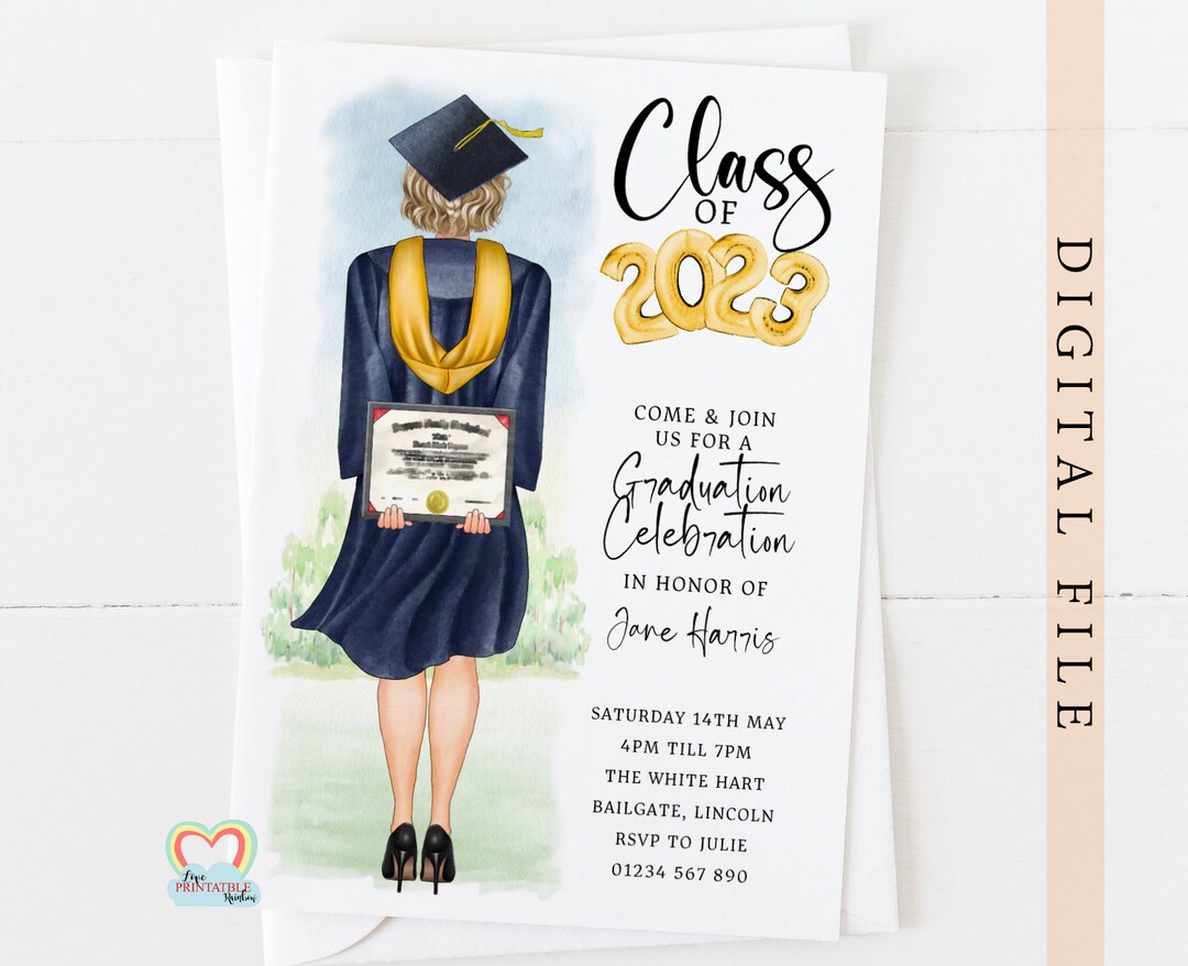 Graduation Invite Printable Personalised Graduation Party - Etsy