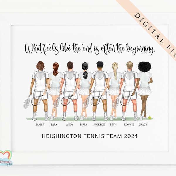 tennis player gifts, tennis team, tennis graduation print, what feels like the end, tennis club gifts, tennis players, printable tennis art