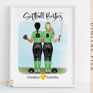 Softball Best Friends, Personalized Softball Graduation Print, Softball ...