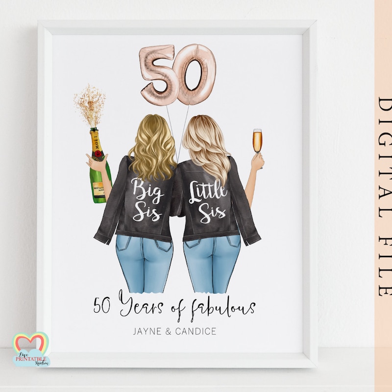 50th birthday gifts for sis Etsy.de