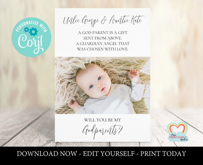 Will You Be My Godparents Printable Godparents Proposal INSTANT Will You Be My Godparents Printable Godparents Proposal INSTANT