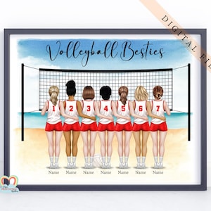 volleyball gifts printable volleyball besties wall art personalised volleyball gift for daughter girl best friend digital pdf graduation
