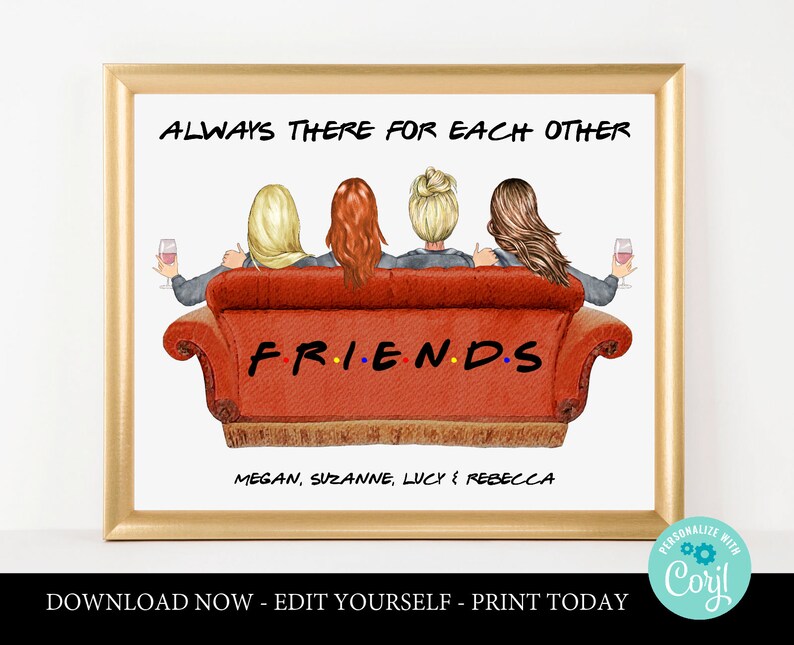 Personalised 4 best friends print printable friend quote | Etsy