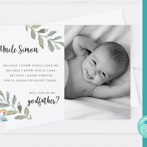 Cartão de padrinho EDITÁVEL, você será meu padrinho para impressão, download instantâneo de proposta de padrinho, padrinho corjl, download de poema de padrinho