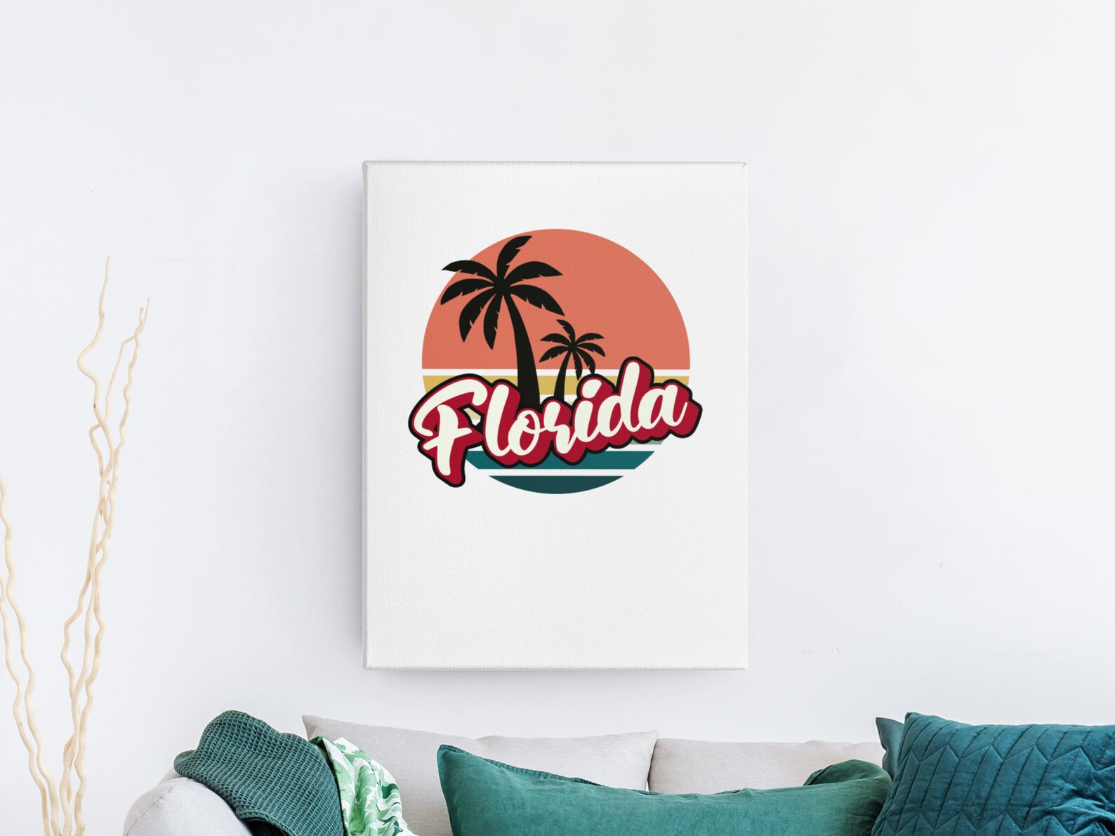 Florida printable wall art Florida poster download retro Etsy