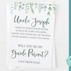 Carte de parent de guide MODIFIABLE, serez-vous mon parent de guide imprimable, téléchargement instantané de guide parent, modèle parent de guide, non sexiste