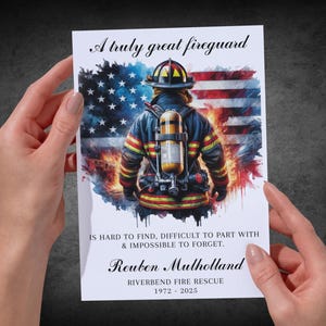 Carte de retraite modifiable pour pompier Corjl | de départ pompier personnalisée | Carte de remerciement des pompiers en téléchargement numérique