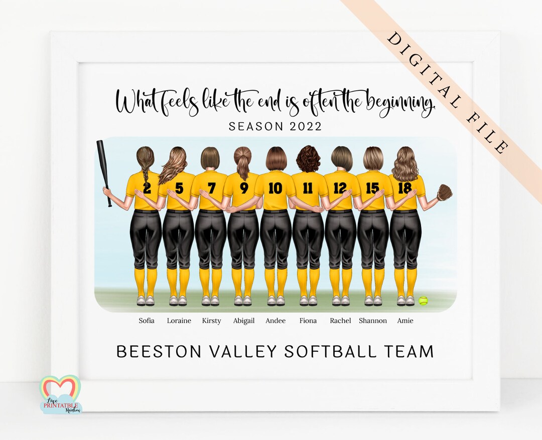 Softball Team Gift, Personalized Softball Graduation Print, Softball