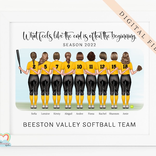 softball team gift, personalized softball graduation print, softball graduation printable, softball team print, softball gift from coach