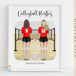 volleyball gifts printable volleyball besties wall art personalised volleyball gift for daughter girl best friend digital pdf graduation