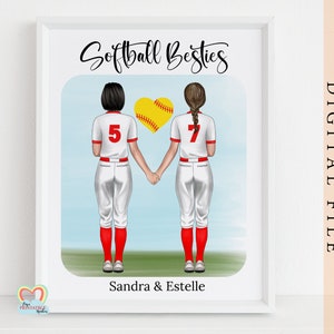 softball best friends, personalized softball graduation print, softball girl graduation printable, editable graduation print, softball gift