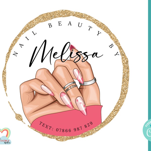 beauty logo, Nail Artist Logo Design, Premade Logo, Elegant Logo, Nail Art, Nail Polish Logo, Nail Technician Logo, Nail Salon Logo Design