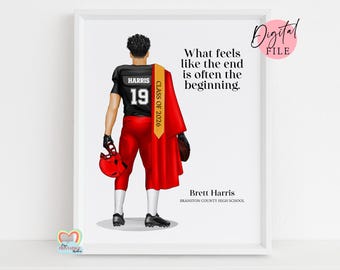 Personalized Football Senior Gift 2026, Graduation Print, Custom Athlete Poster, High School Football Player Gift, Senior Night Keepsake