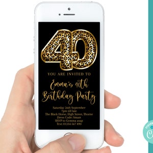 electronic leopard Print Party Invitation Animal Print Birthday Invite Instant Download editable birthday invitation template mobile phone