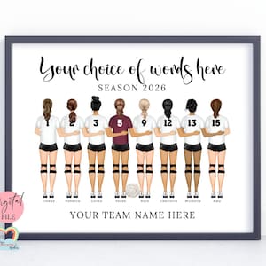 volleyball team print, volleyball team gifts, volleyball graduation, volleyball wall art, girl volleyball, teamwork makes the dream work