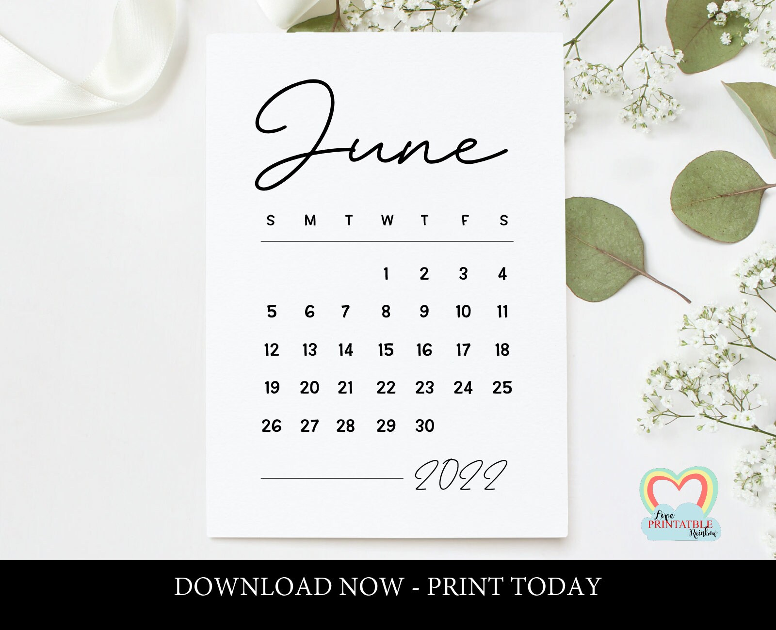 June 2 2022 Calendar June 2022 Calendar Printable Baby Due Date June 2022 | Etsy Singapore