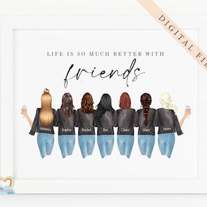 gepersonaliseerde kaart met 7 beste vrienden afdrukbaar citaat beste vriend download digitaal mis je beste vrienden het leven is beter met vrienden diy pdf