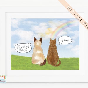 Personalized cat Memorial Gift, cat Mom, cat Lover Gift, Custom cat Portrait, They Still Talk About You, cat family wall art, pet family