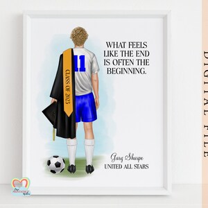 soccer gifts printable soccer wall art personalised boy soccer graduation gift for son football print football team digital pdf