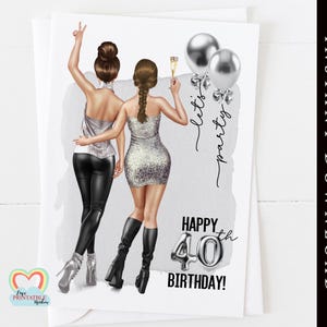 Digitale Geburtstagskarte 40 | Geburtstagskarte für Frauen | Beste Freundin Geburtstagsgeschenk | Sofortdownload | Kein physisches Objekt