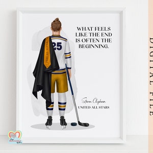 hockey gifts, personalized hockey graduation print, hockey graduation printable, son hockey gift, class of 2023 hockey team gifts image 1