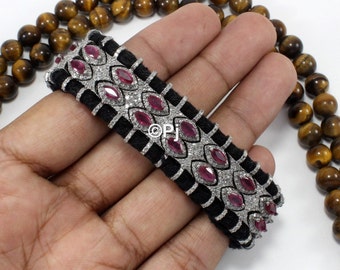 Ruby Diamond Thread Bracelet: Sterling Silver Macrame Jewelry