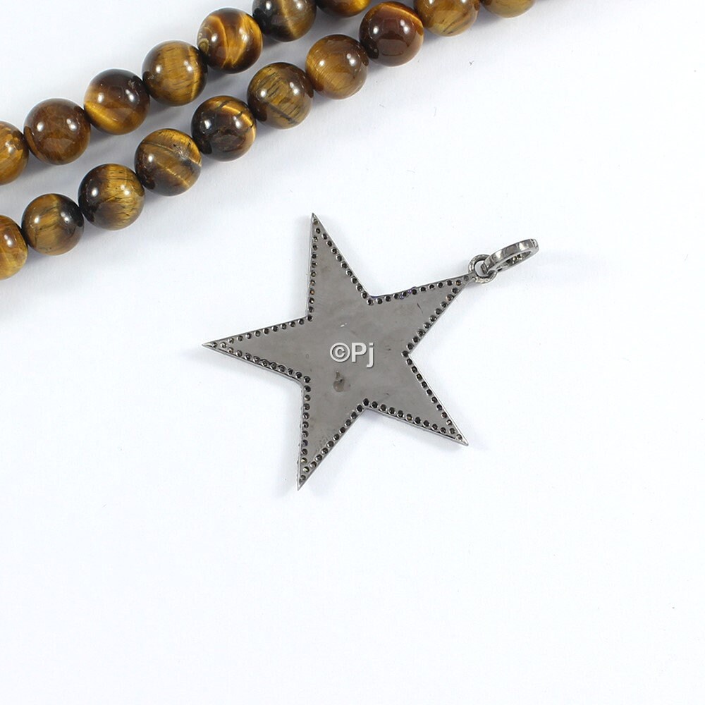 ダイヤモンドスターペンダント：ブルーエナメル、925