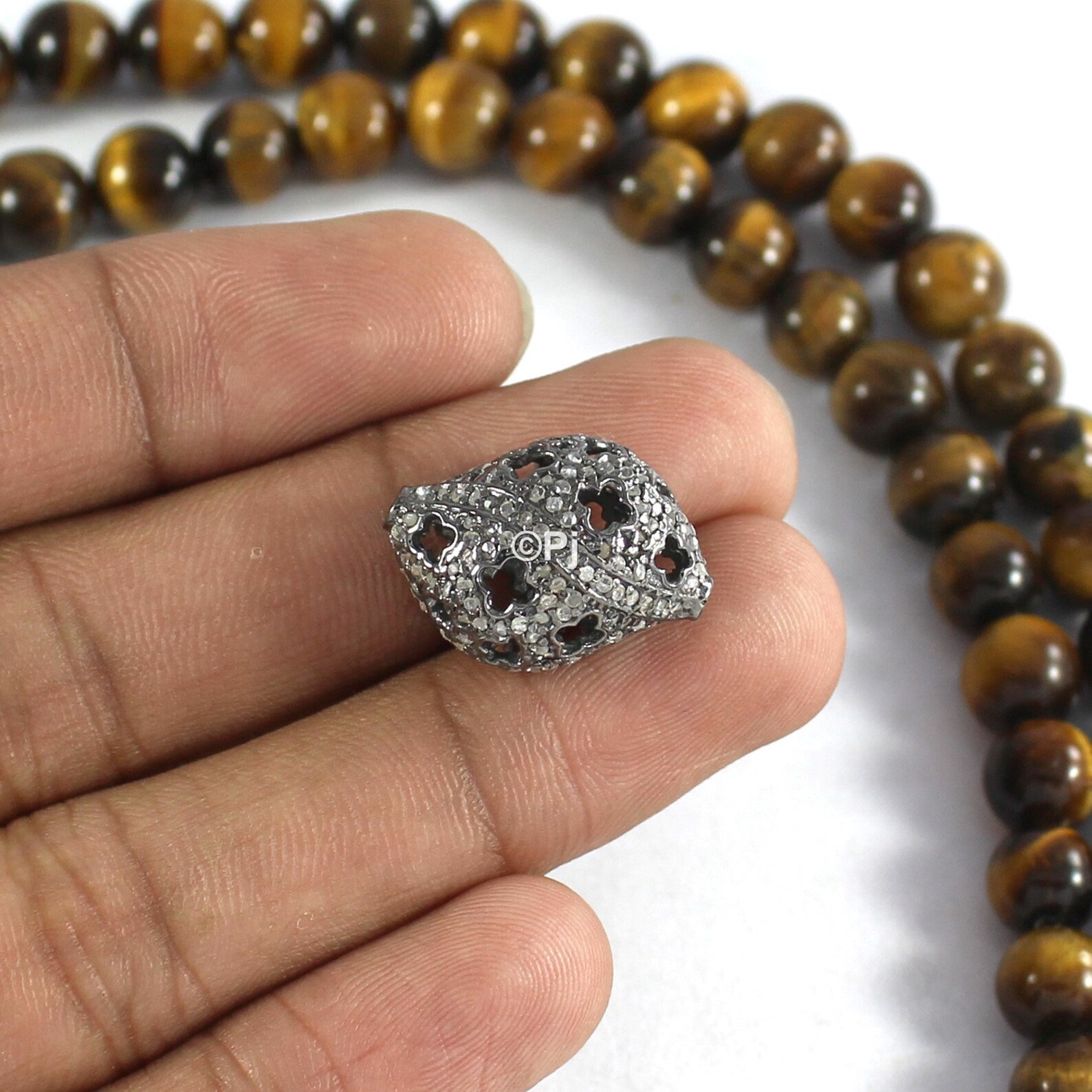 Pave Diamond Beads Pave Diamond Spacer Beads Diamond Jewelry Etsy