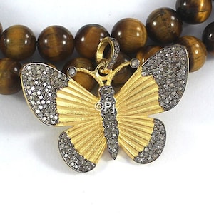 Pave Diamant Schmetterling Anhänger: 925 Sterling Silber Party Schmuck