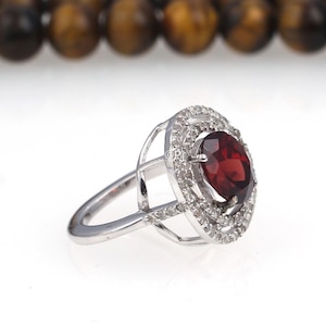 Tourmaline Diamond Ring: Sterling Silver Pave Statement Ring