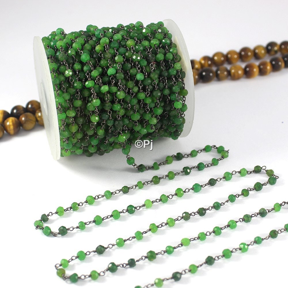 Emerald Bi-cone Mini Rosary — Iron Rose Supply