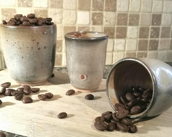 Gray Ceramic Espresso Cups - Set of 3