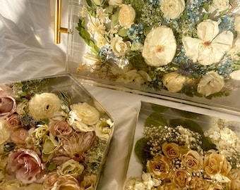 Custom Wedding Bouquet Preservation- Resin flower preservation- Flower Preservation - Wedding Keepsakes - Wedding - Flowers in Resin -