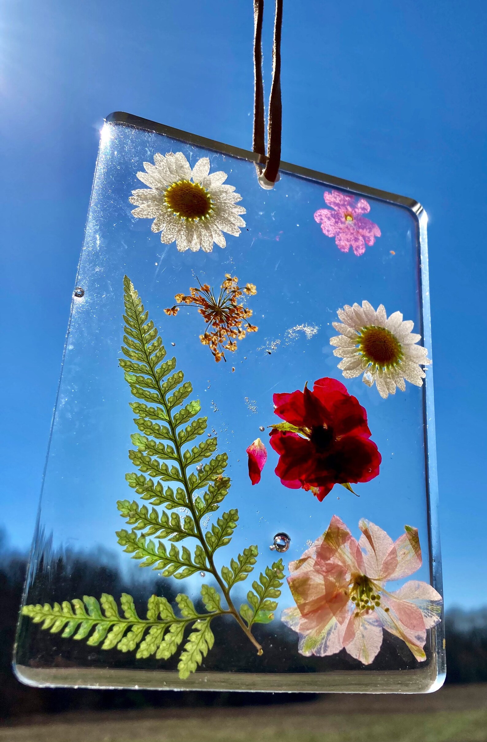 Suncatcher Real Flower Resin Suncatcher Etsy