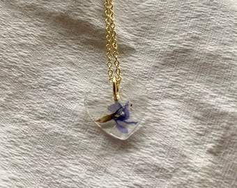 Purple loosestrife and Gold flake necklace