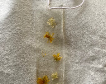 Michigan wildflower bookmark - Queen Annes Lace and Meadow hawkweed