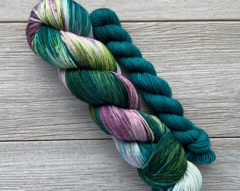 Dancing Queen One of a Kind Sparkle Hand painted Sock yarn