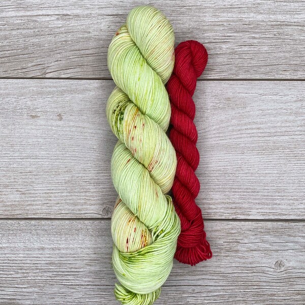 SOCK SET -  Maybe Christmas, perhaps, means a little bit more!  |  Grinch Inspired Yarn  |  Fingering weight