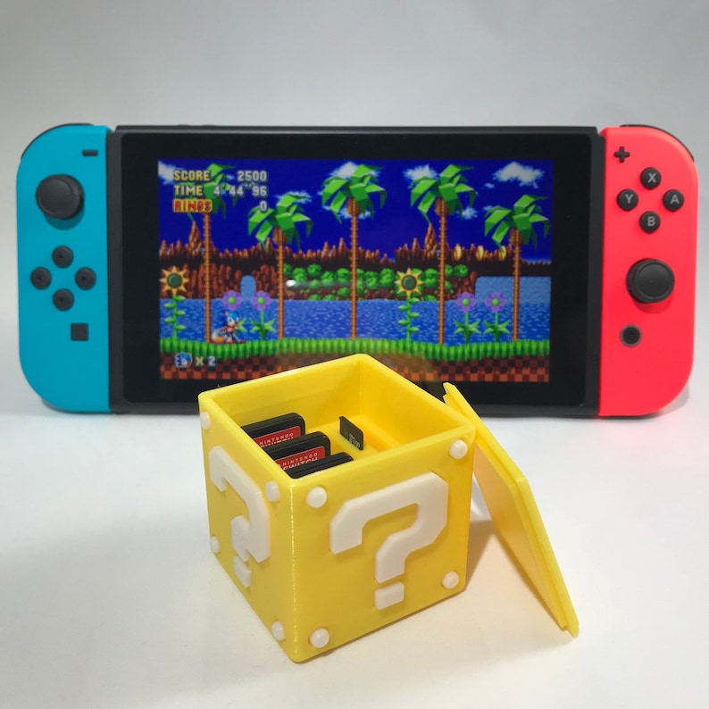 Switch Mario Question Box card holder 10 cartridges 3 SD cards | Etsy