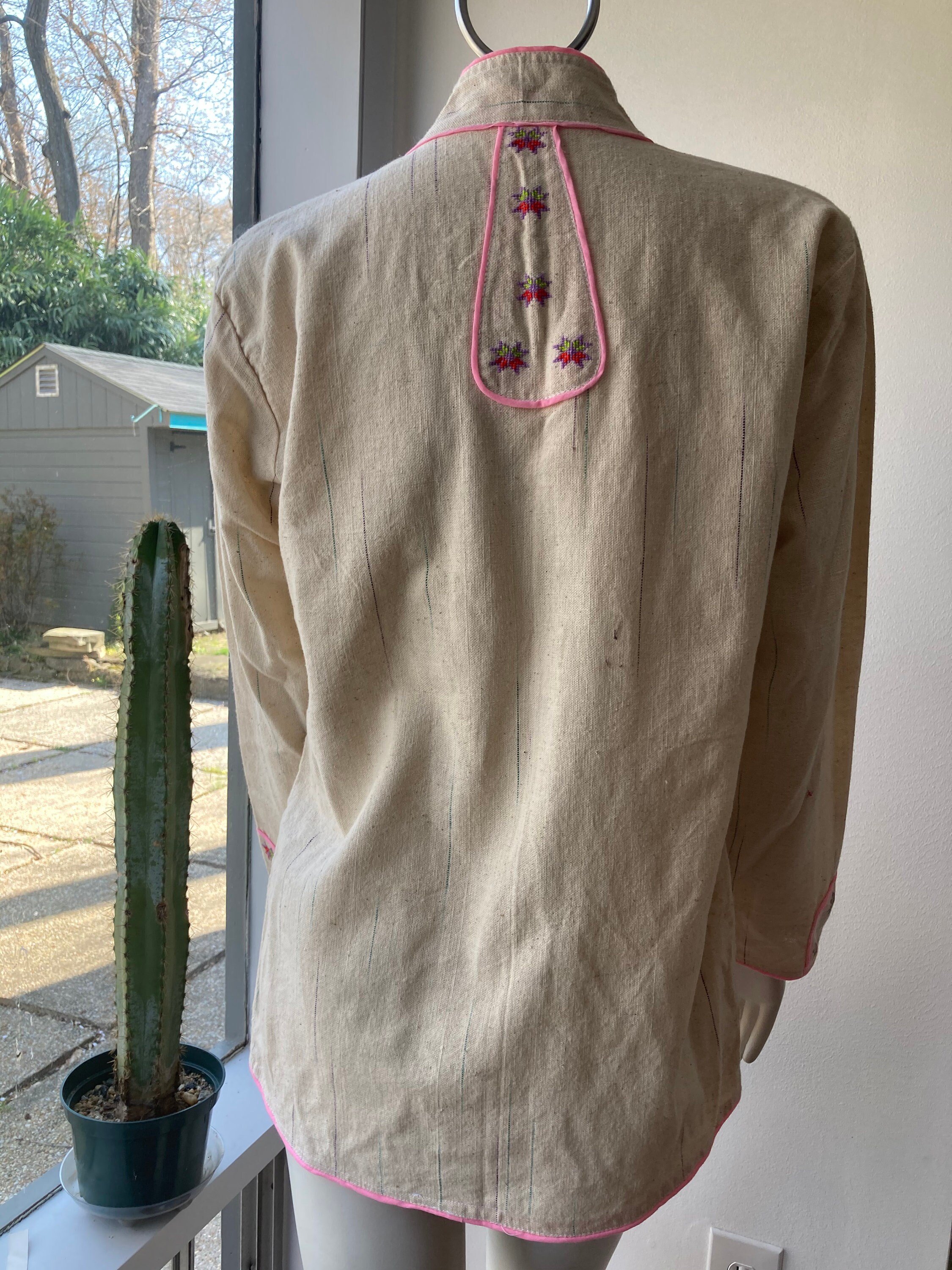 Lightweight Embroidered Linen Jacket Etsy