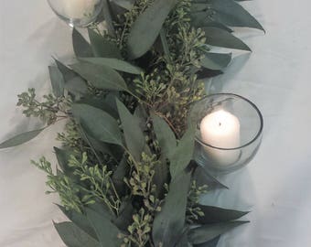 Fresh Garlands, seeded eucalyptus, table centerpiece, wedding garlands, real garland, table centerpiece, Fresh Greens garland