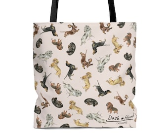 Bolsa Tote Dachshund - Rosa Claro, Bolsa para Amantes de Dachshund, Presente para Dono de Dachshund, Bolsa Tote para Doxie, Mãe de Dachshund, Dachshund Teckel, Bolsa para Cachorro Salsicha