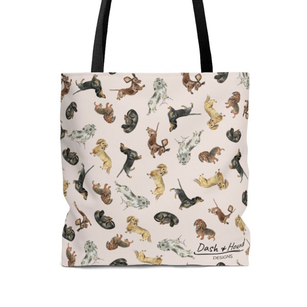 Dachshund Tote Bag - Blush, Dachshund Lover Bag, Dachshund Owner Gift, Doxie Tote Bag, Dachshund Mom, Dachshund Teckel, Wiener Dog Bag