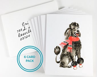 Poodle Christmas Cards, Holiday Cards, Poodle Lover Card Pack, Merry Christmas, Dog Greeting Cards, Happy Holidays Cards, Quarantine Dog mom